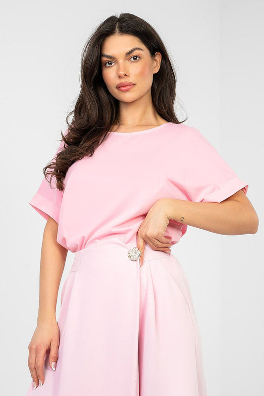   Bluzka Model RV-BZ-A1185.19 Light Pink - Rue Paris 