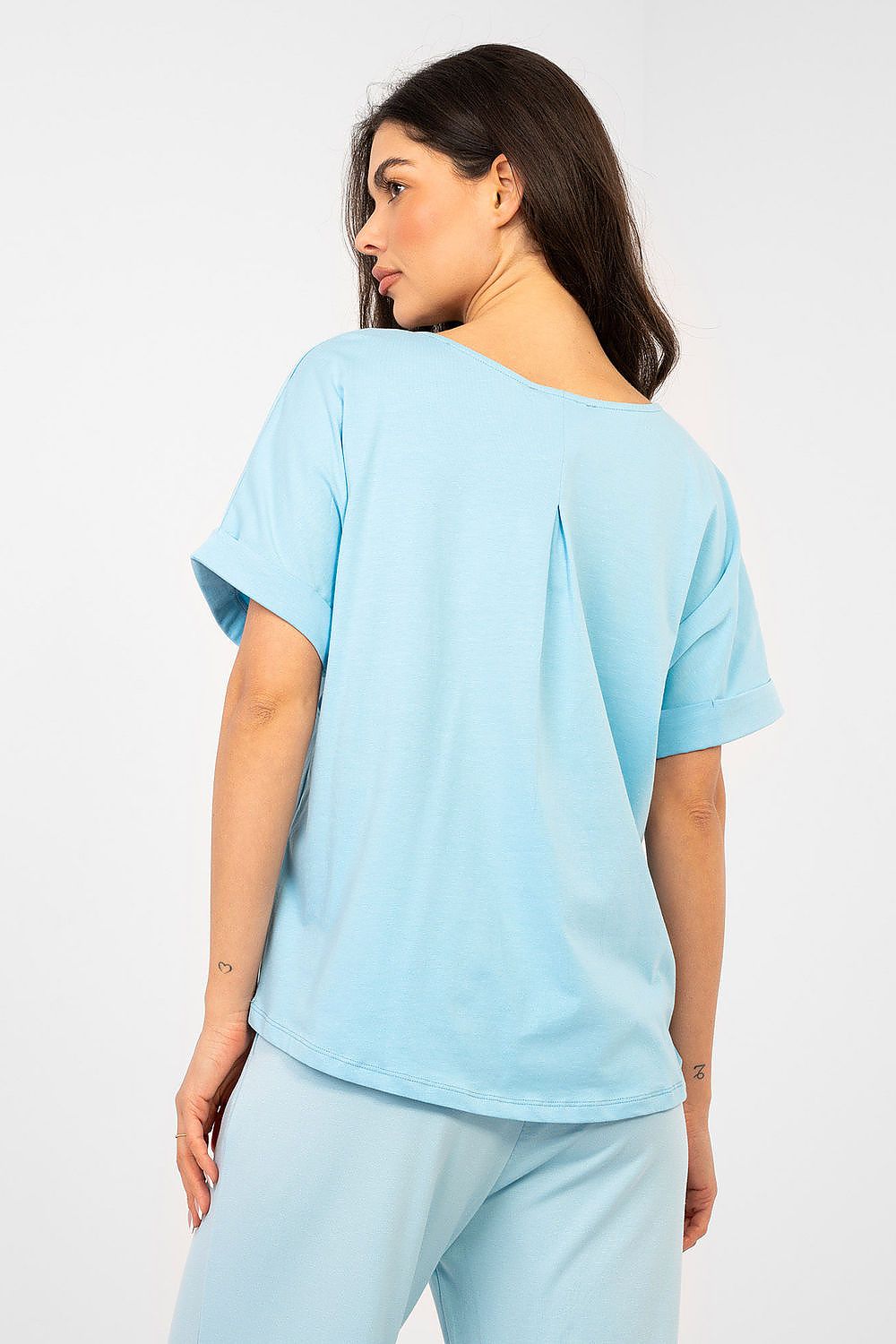   Bluzka Model RV-BZ-A1185.19 Light Blue - Rue Paris 