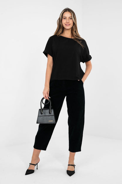   Bluzka Model RV-BZ-A1185.19 Black - Rue Paris 