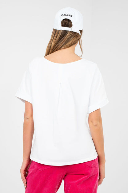   Bluzka Model RV-BZ-A1185.19 White - Rue Paris 