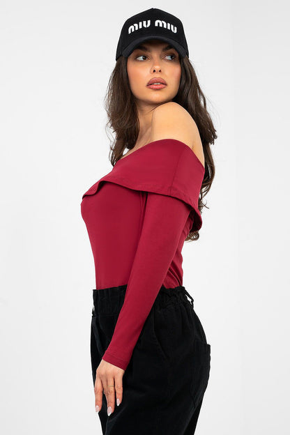   Bluzka Model RV-BZ-A1194.25 Bordo - Rue Paris 
