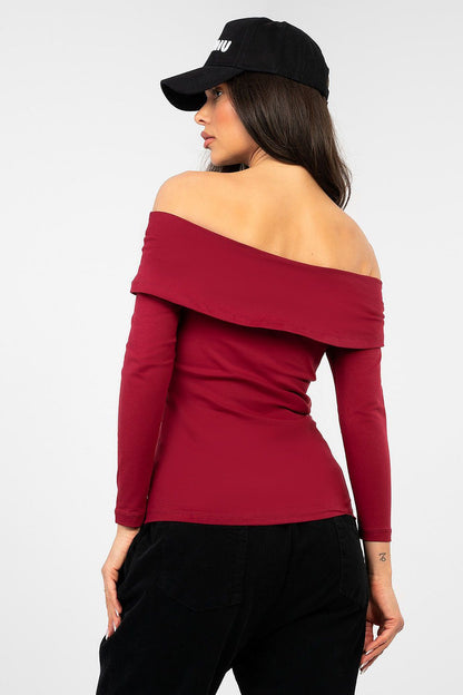   Bluzka Model RV-BZ-A1194.25 Bordo - Rue Paris 