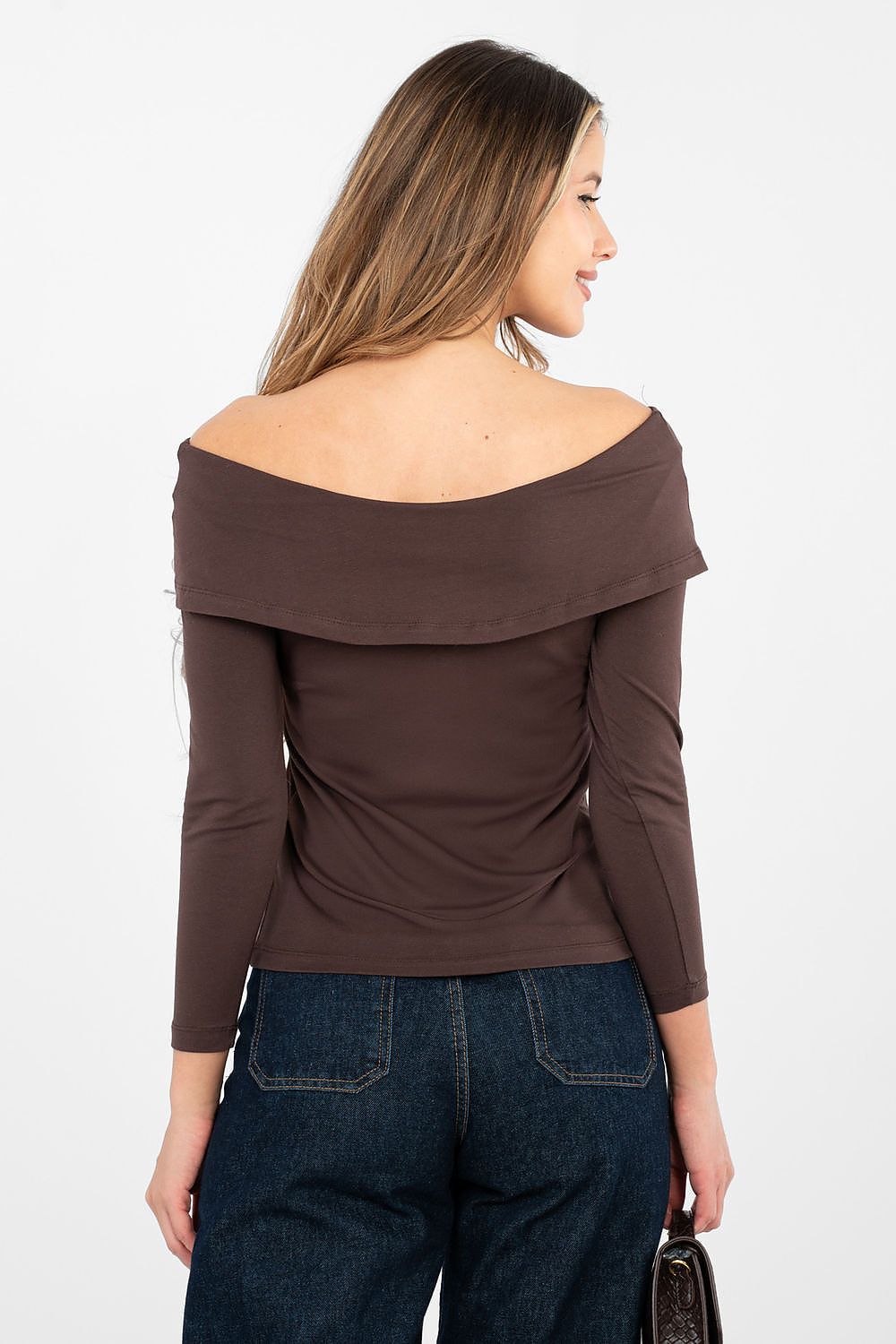   Bluzka Model RV-BZ-A1194.25 Dark Brown - Rue Paris 