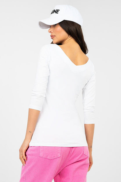   Bluzka Model RV-BZ-A1190.16 White - Rue Paris 
