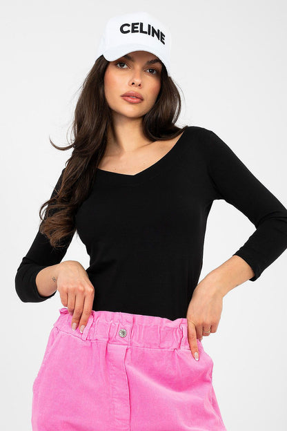   Bluzka Model RV-BZ-A1190.16 Black - Rue Paris 