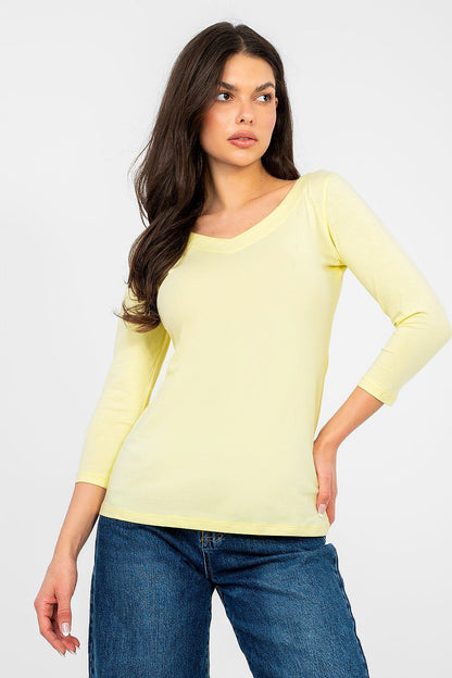   Bluzka Model RV-BZ-A1190.16 Light Yellow - Rue Paris 
