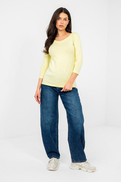   Bluzka Model RV-BZ-A1190.16 Light Yellow - Rue Paris 