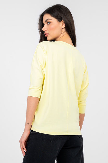   Bluzka Model RV-BZ-A1186.89 Light Yellow - Rue Paris 