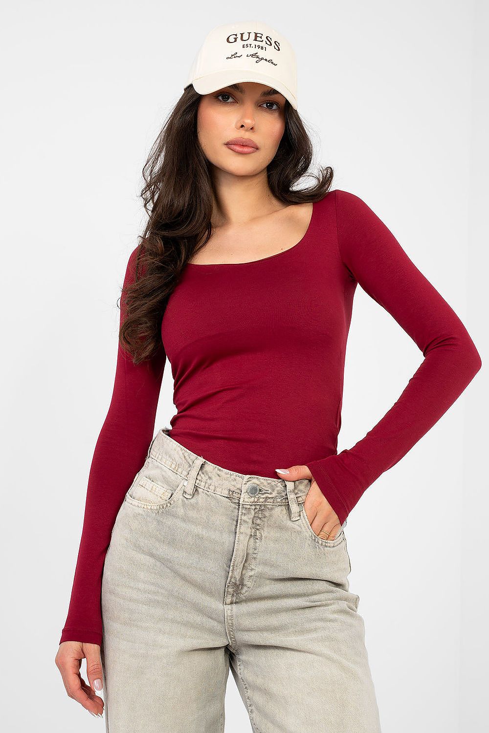   Bluzka Model RV-BZ-A1193.26 Bordo - Rue Paris 
