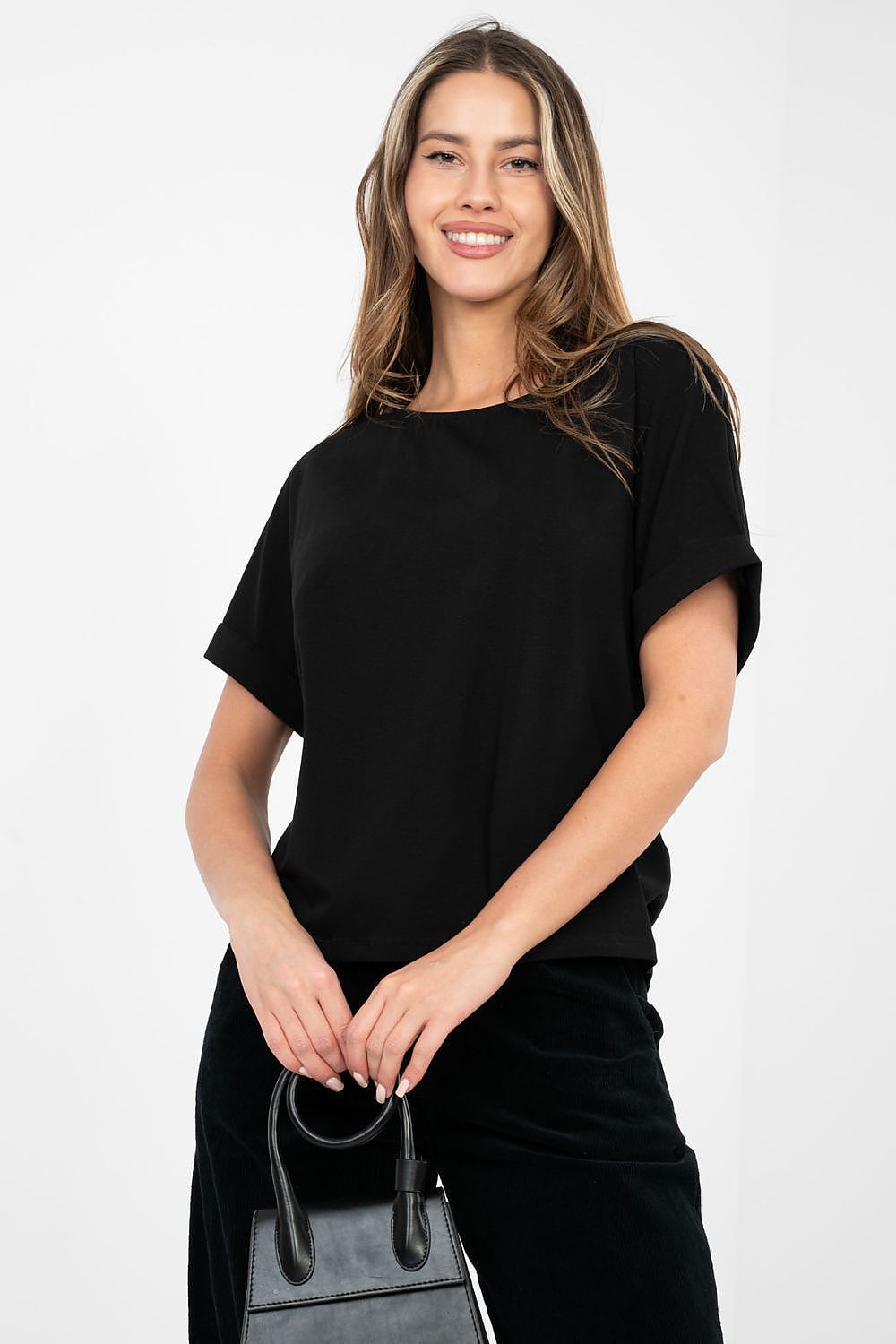   Bluzka Model RV-BZ-A1185.19 Black - Rue Paris 