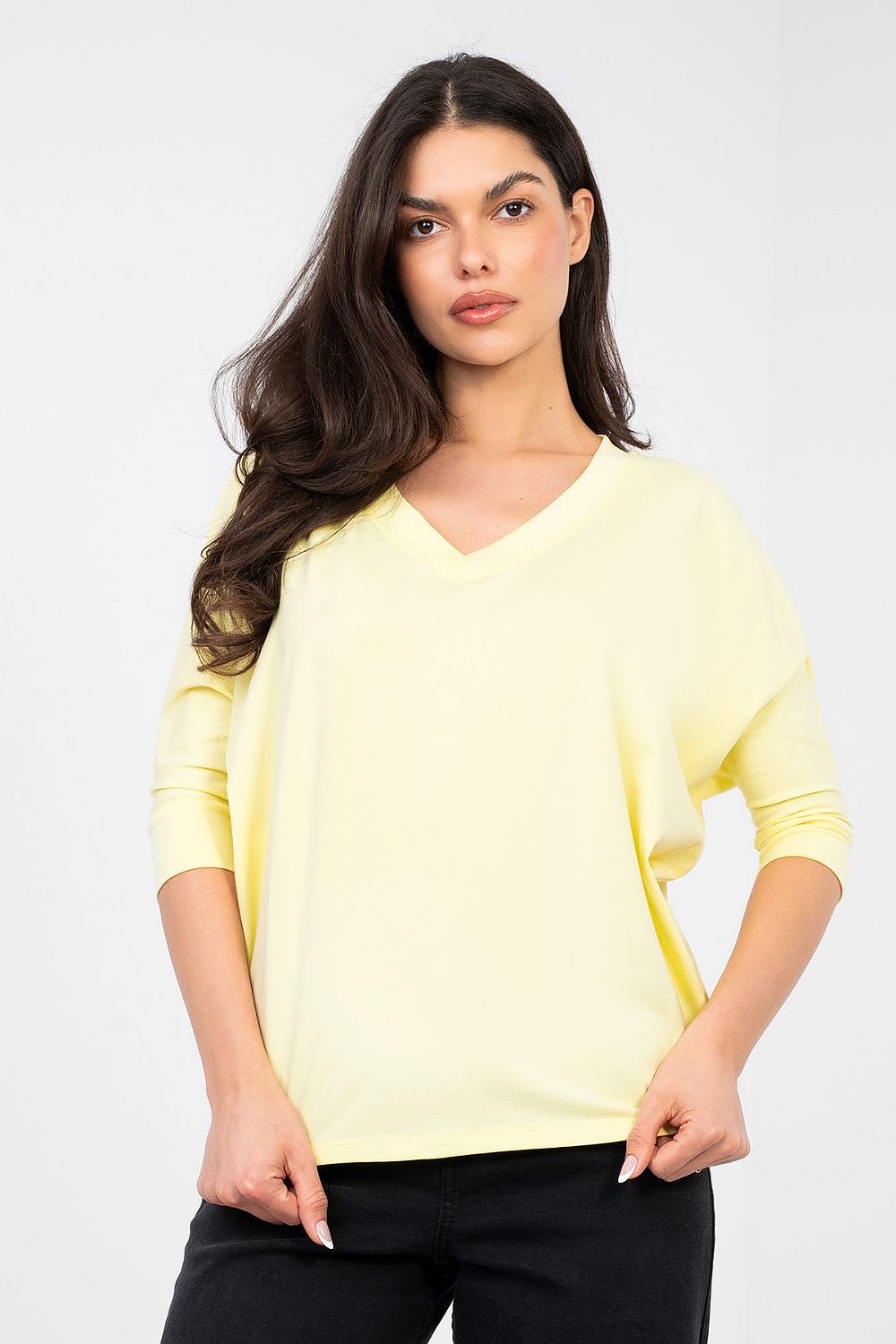   Bluzka Model RV-BZ-A1186.89 Light Yellow - Rue Paris 