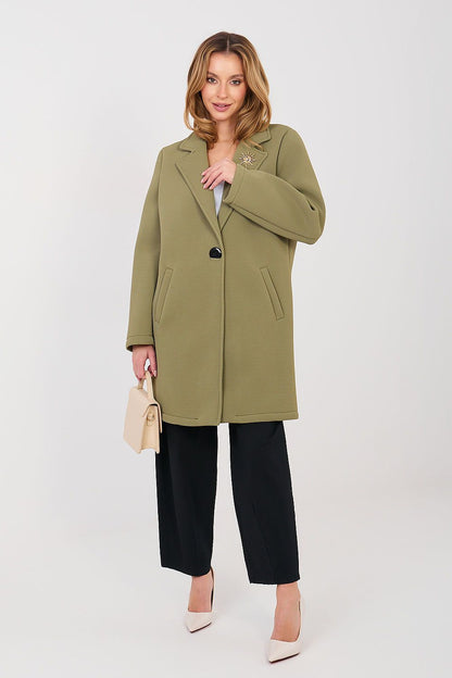   Płaszcz Damski Model IT-PL-FL8153-1.04 Khaki - Rue Paris 