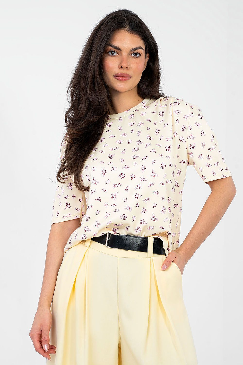   Bluzka Model MI-BZ-A2985.97 Light Yellow - Italy Moda 