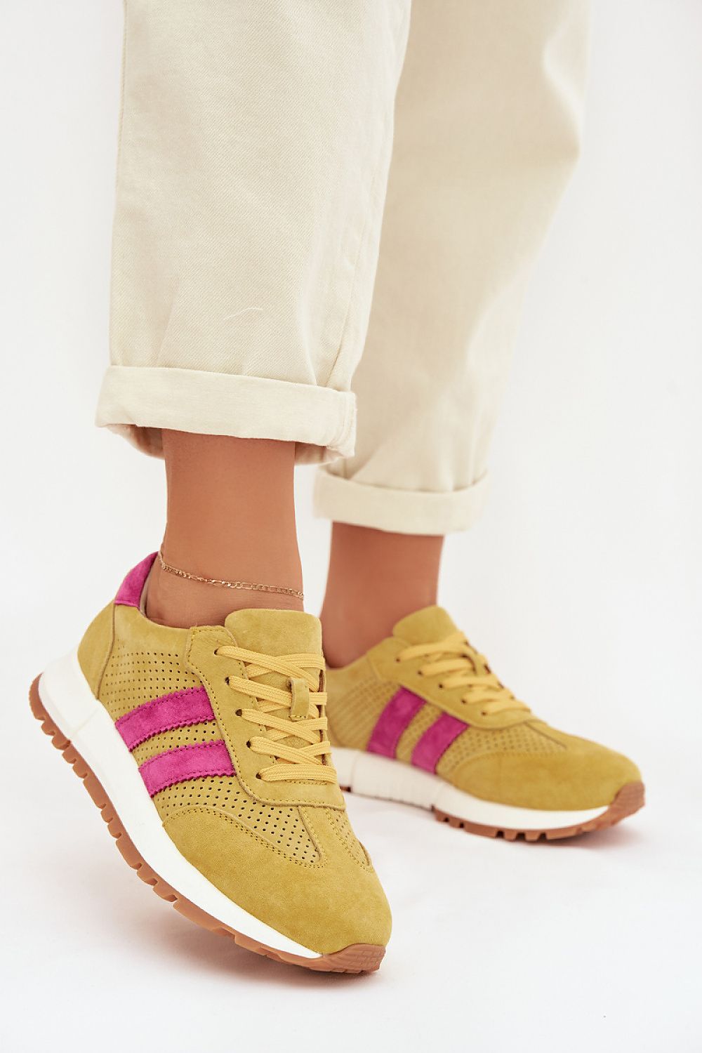   Buty Sportowe Model Marceline 26SP17-01 Yellow - Step in style 
