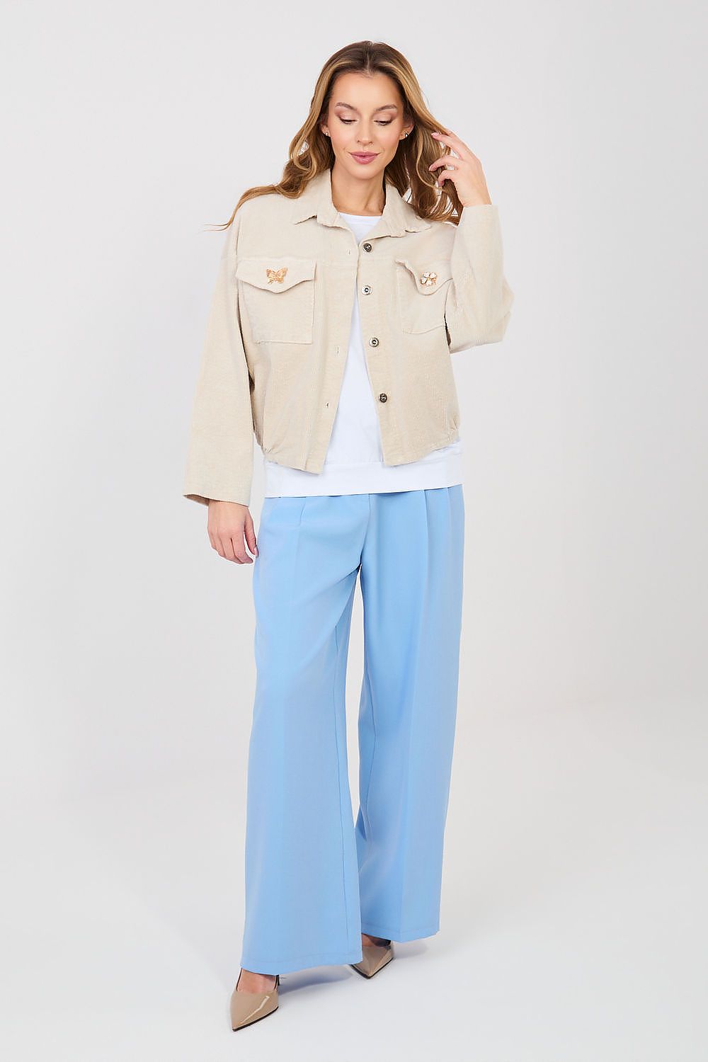   Kurtka Damska Model IT-KR-FL10163.10 Light Beige - Rue Paris 