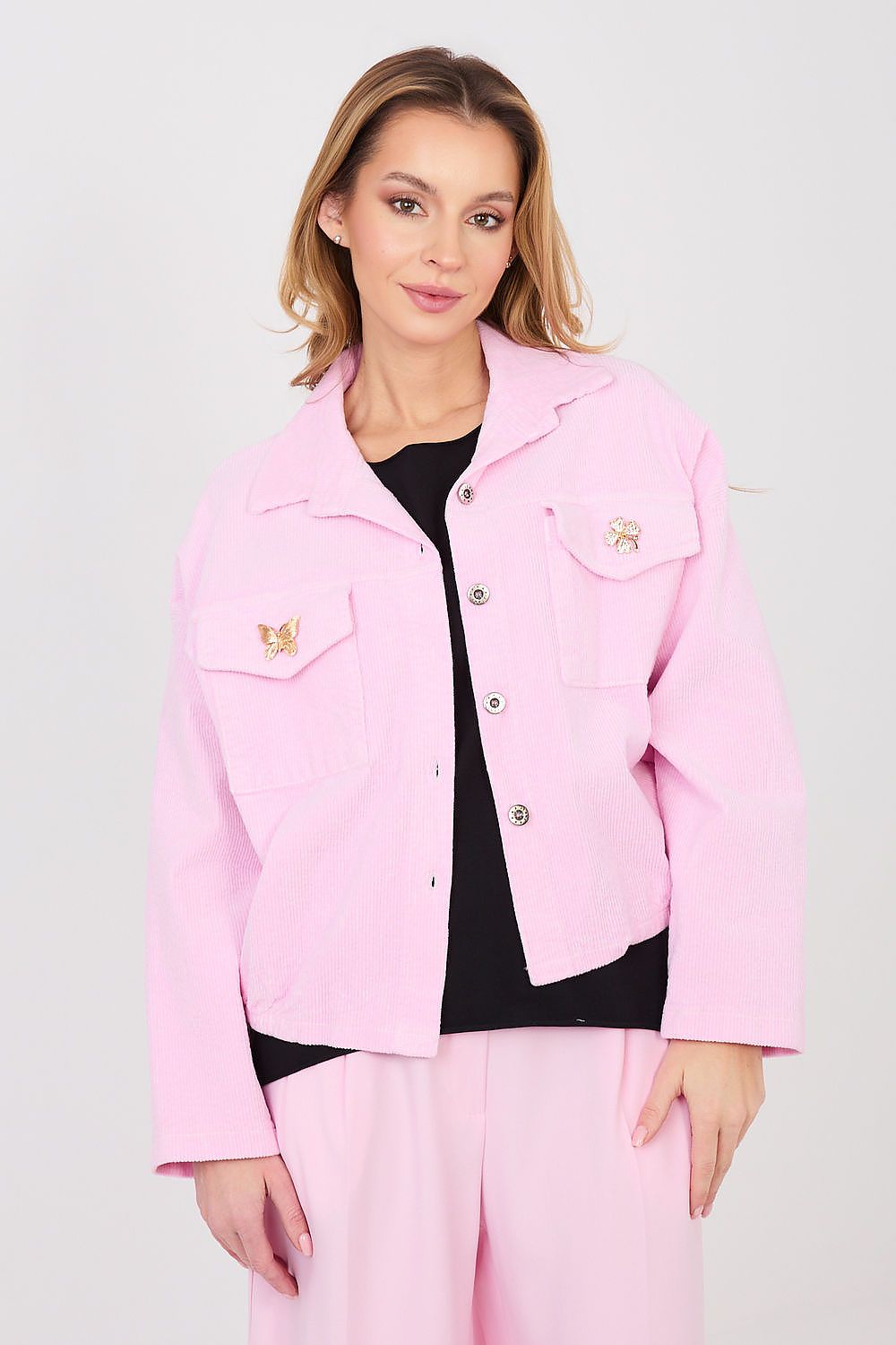   Kurtka Damska Model IT-KR-FL10163.10 Light Pink - Rue Paris 
