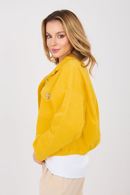   Kurtka Damska Model IT-KR-FL10163.10 Dark Yellow - Rue Paris 