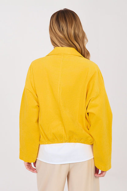   Kurtka Damska Model IT-KR-FL10163.10 Dark Yellow - Rue Paris 