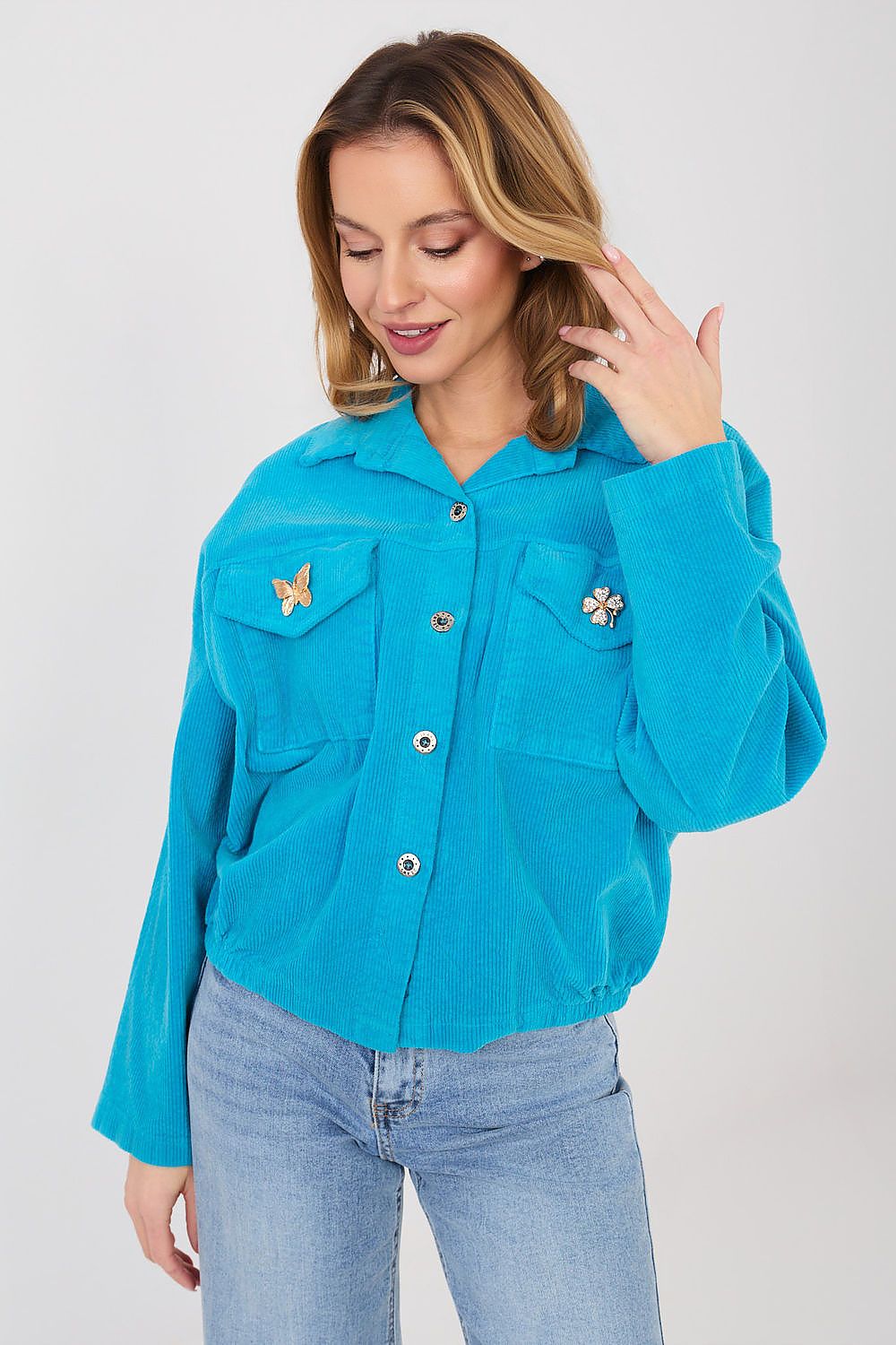  Kurtka Damska Model IT-KR-FL10163.10 Blue - Rue Paris 