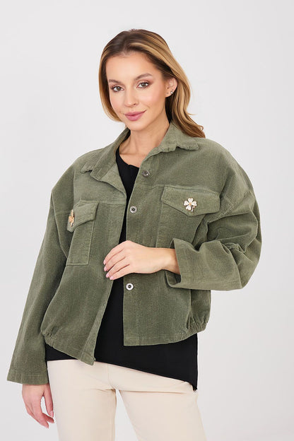   Kurtka Damska Model IT-KR-FL10163.46 Khaki - Rue Paris 