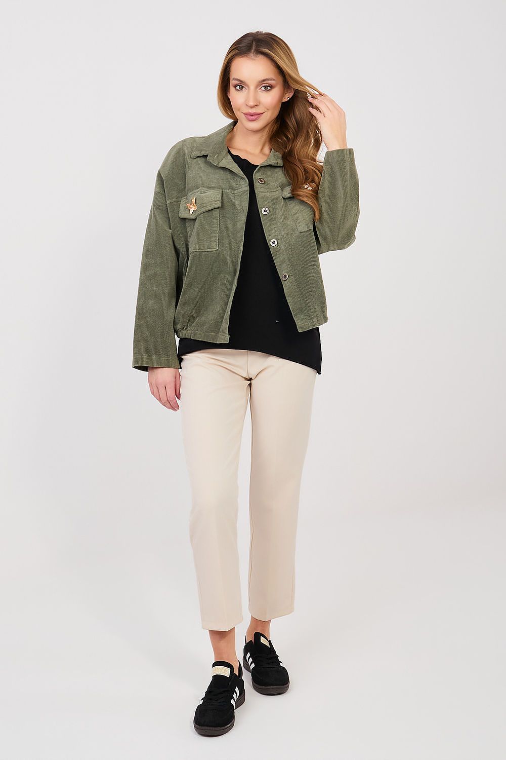   Kurtka Damska Model IT-KR-FL10163.46 Khaki - Rue Paris 