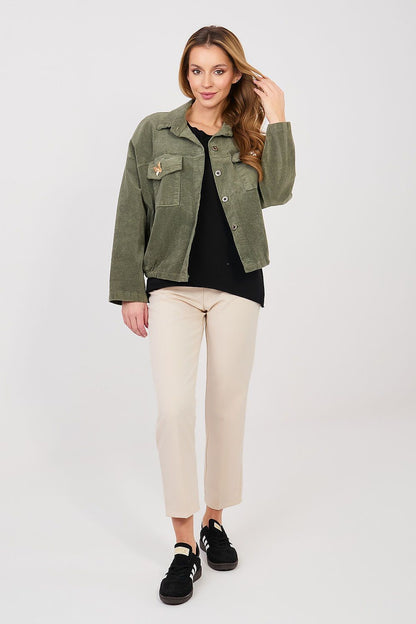   Kurtka Damska Model IT-KR-FL10163.46 Khaki - Rue Paris 