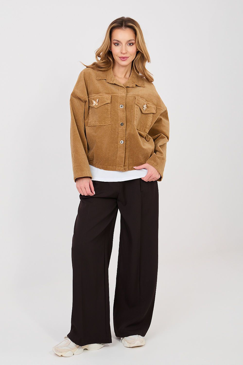   Kurtka Damska Model IT-KR-FL10163.10 Camel - Rue Paris 
