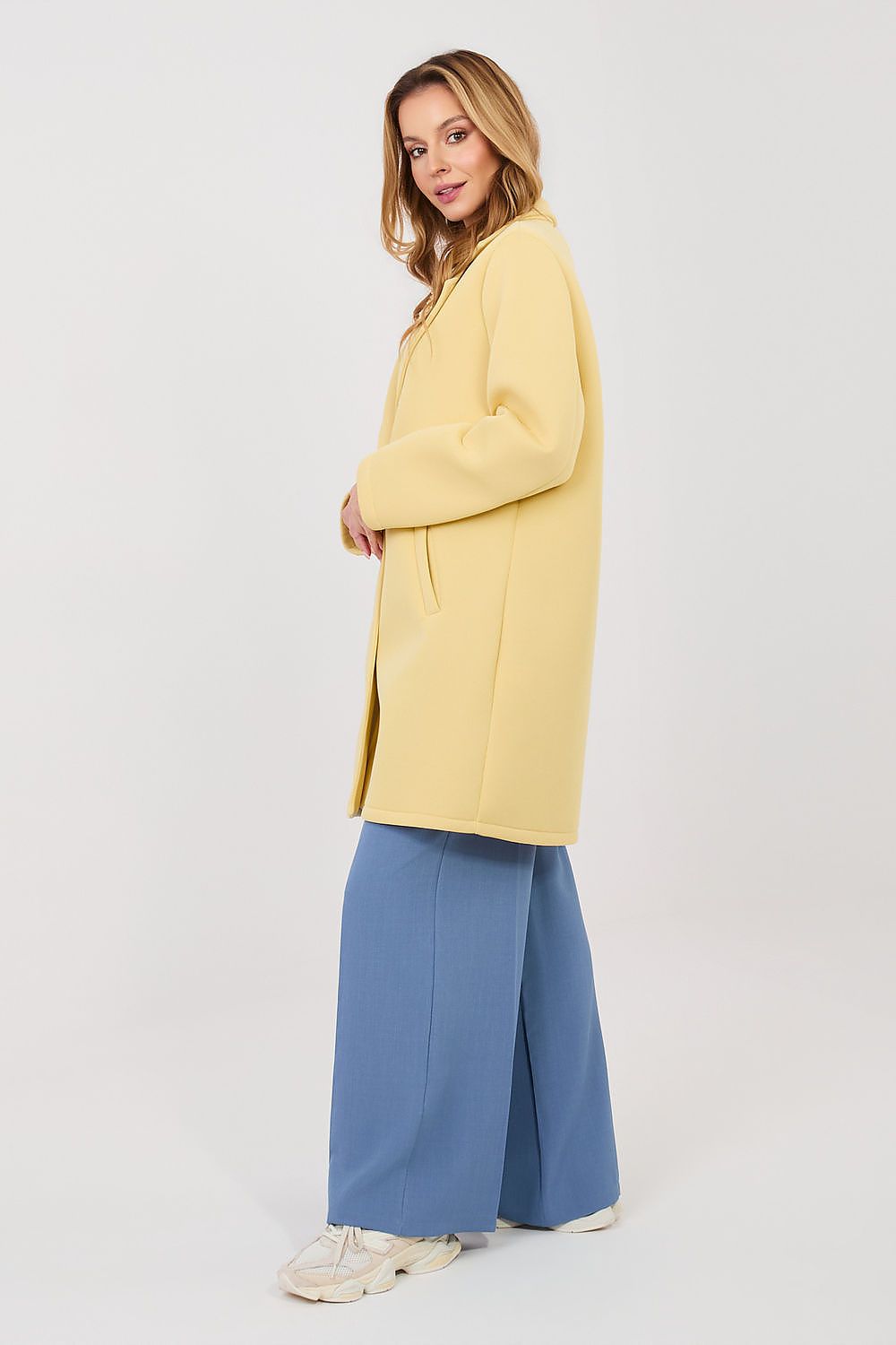   Płaszcz Damski Model IT-PL-FL8153-1.04 Light Yellow - Rue Paris 
