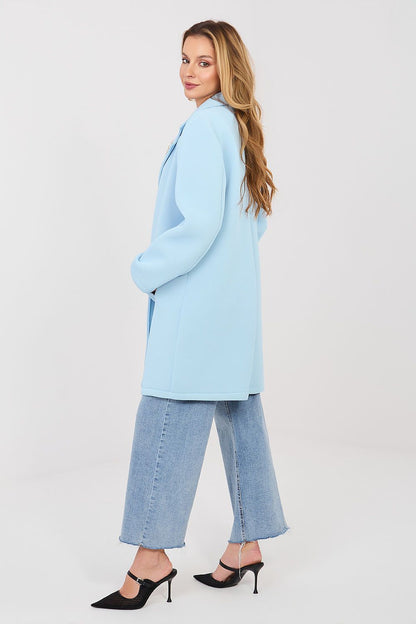   Płaszcz Damski Model IT-PL-FL8153-1.06 Light Blue - Rue Paris 