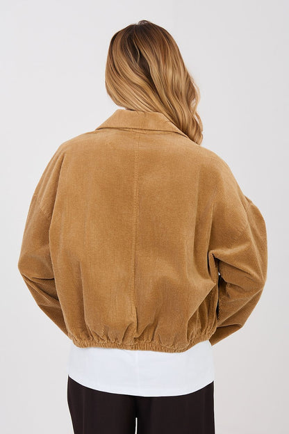  Kurtka Damska Model IT-KR-FL10163.10 Camel - Rue Paris 