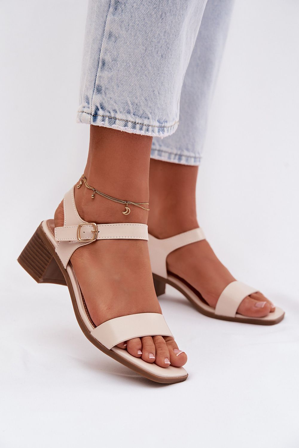  Sandały Model Sabela MS100-2 Beige - Step in style 