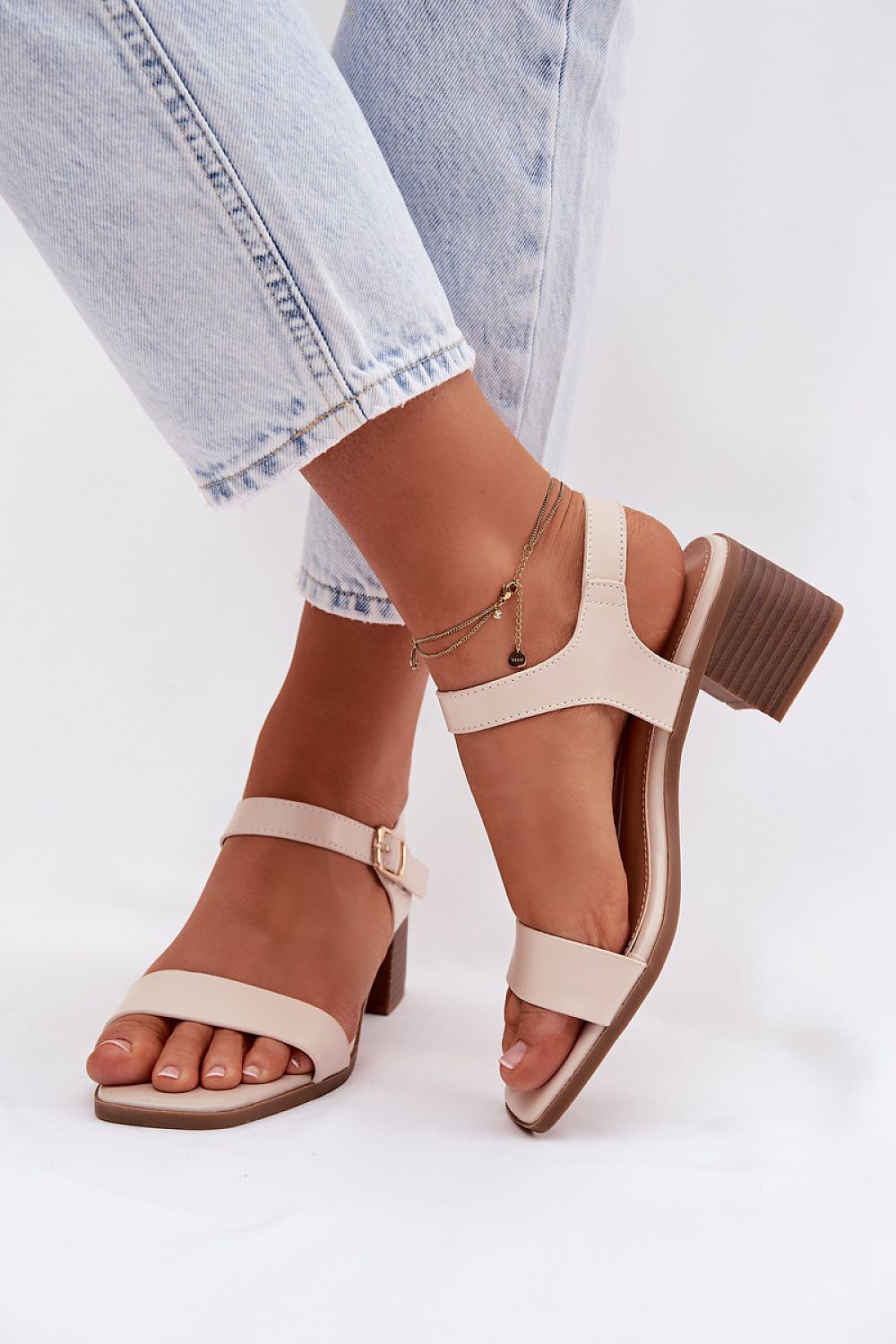  Sandały Model Sabela MS100-2 Beige - Step in style 