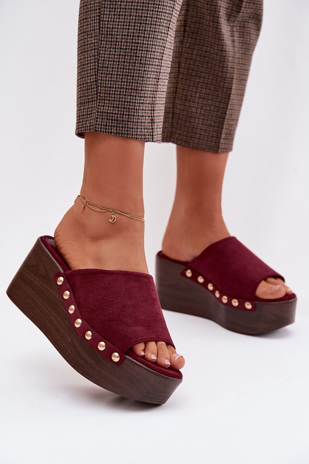  Sandał Klapki Model Helivina DM487 Bordo - Step in style 