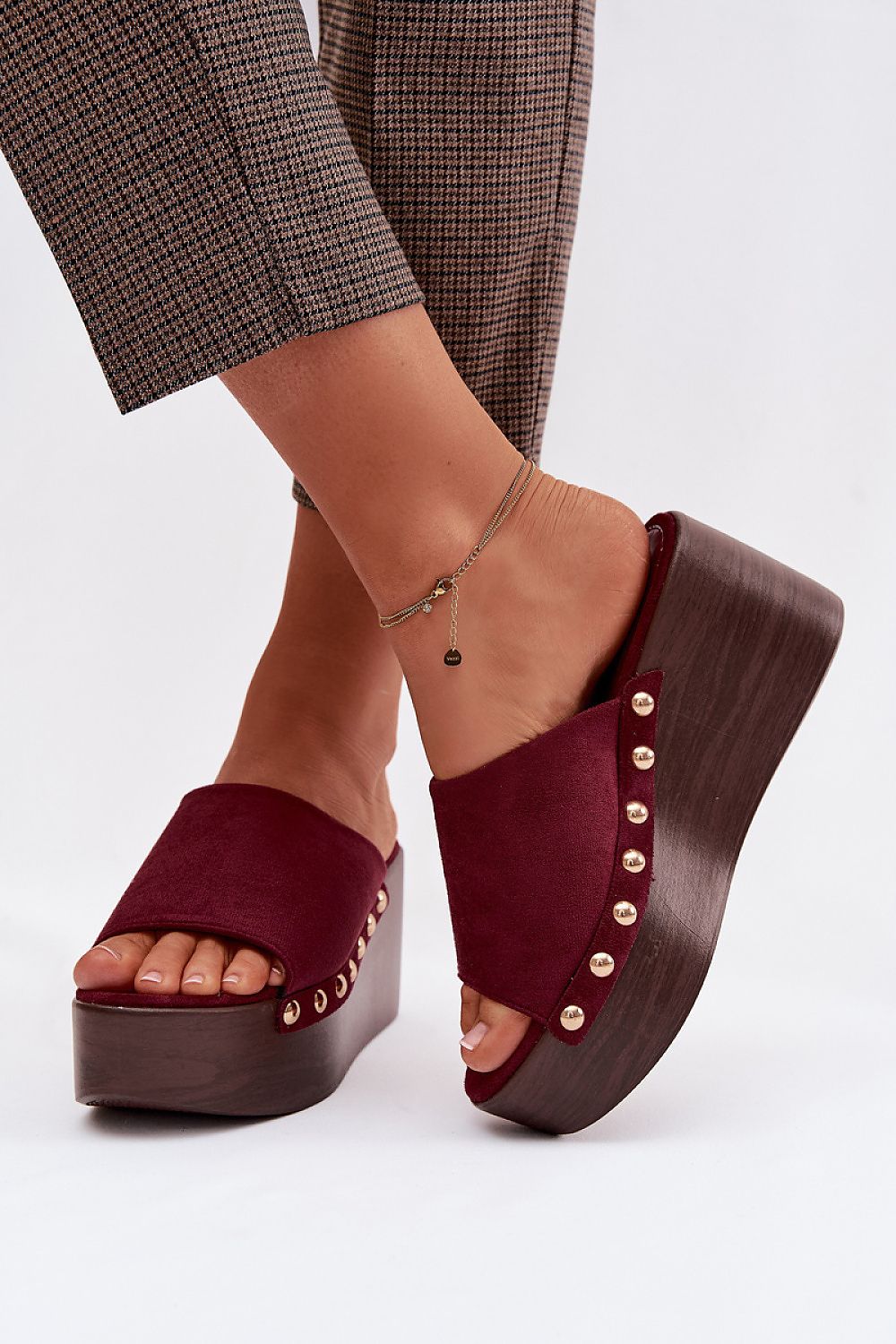  Sandał Klapki Model Helivina DM487 Bordo - Step in style 