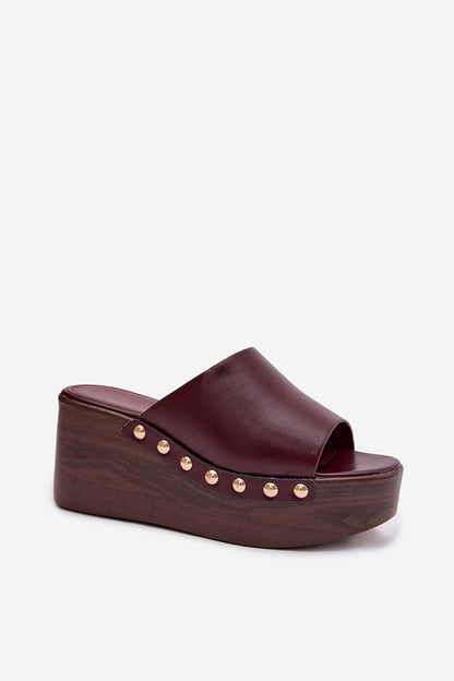  Sandał Klapki Model Farinelle DM486 Bordo - Step in style 
