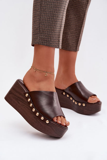  Sandał Klapki Model Farinelle DM486 Czekolada - Step in style 