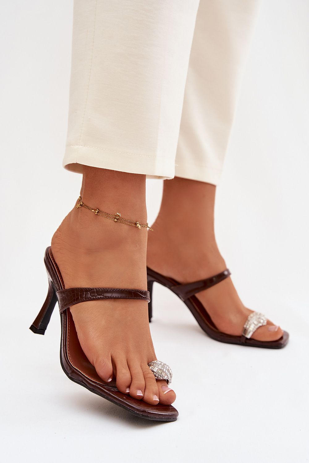  Sandał Klapki Model Lorissa P-1499 Czekolada - Step in style 