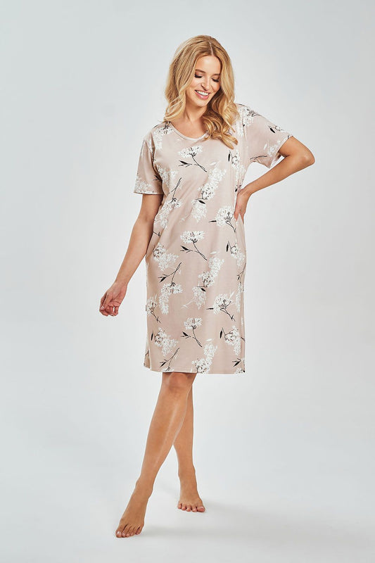  Koszulka nocna Koszula Nocna Model Flora 3538 Light Beige - Taro 