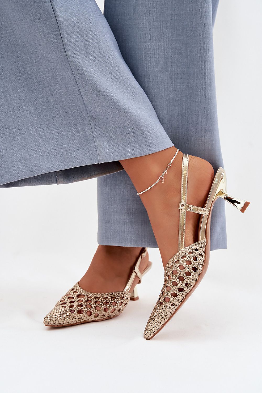  Sandały Model Selinae X888-10 Gold - Step in style 