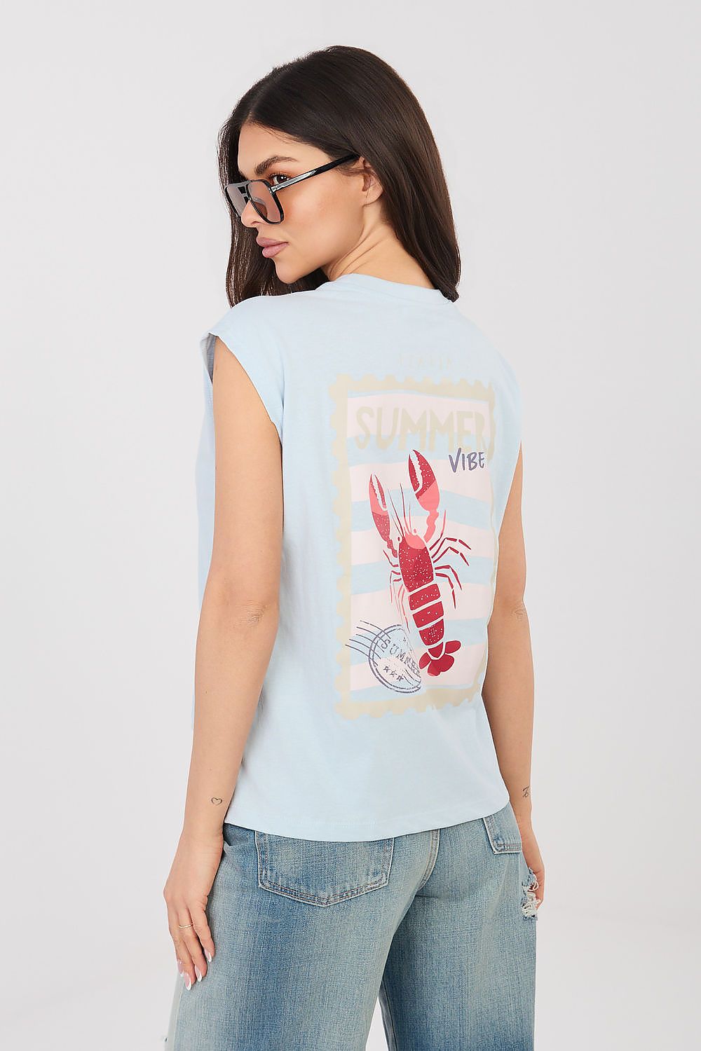   T-shirt Damski Model D12022M02769B Light Blue - Sublevel 