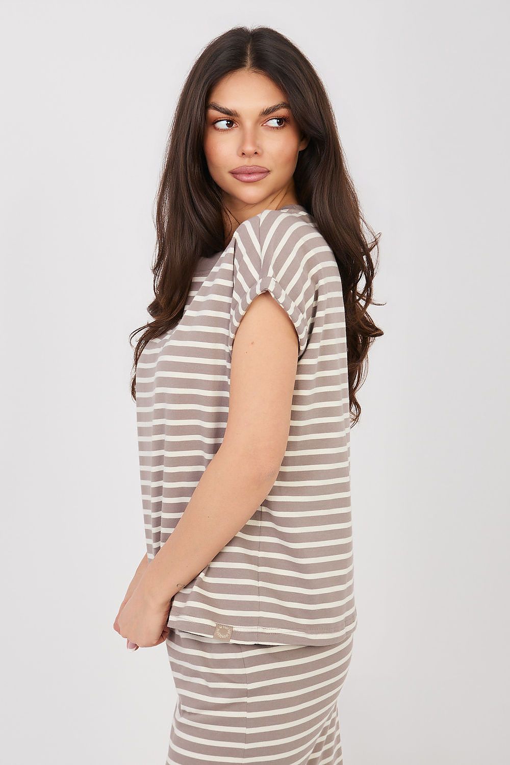   Tshirt Damski Model D12127M02858A Dark Beige - Sublevel 