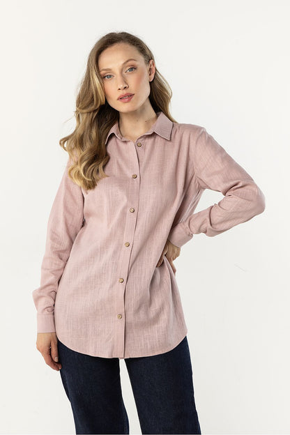   Koszula Damska Model A768 Dirty Pink - awama 