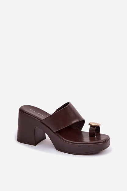  Sandał Klapki Model Sinora YL5050 Czekolada - Step in style 