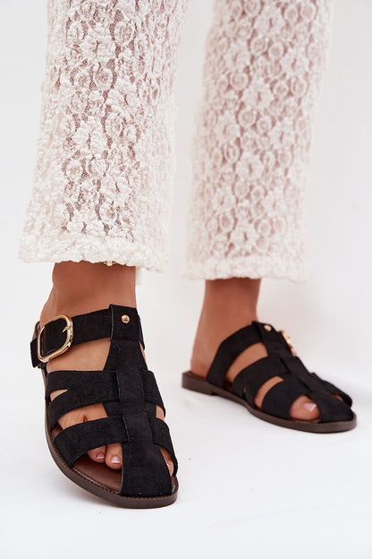  Sandał Klapki Model Elzora 9784 Black - Step in style 