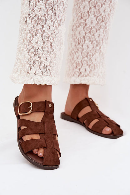  Sandał Klapki Model Elzora 9784 Brown - Step in style 