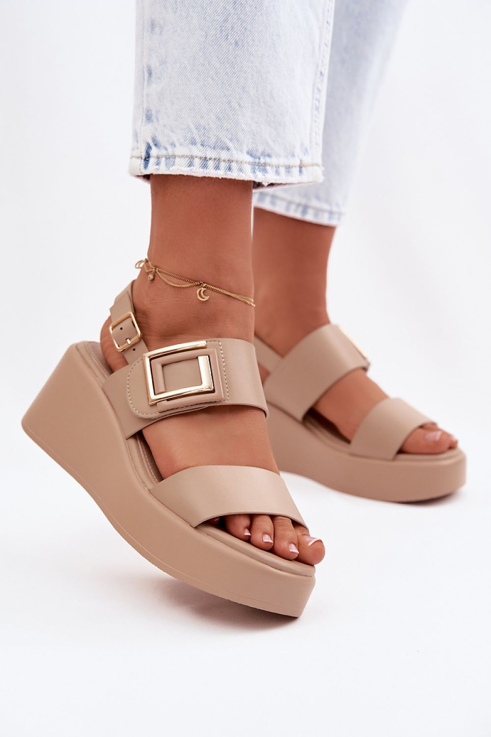  Sandały Model Nelira YL5052 Beige - Step in style 