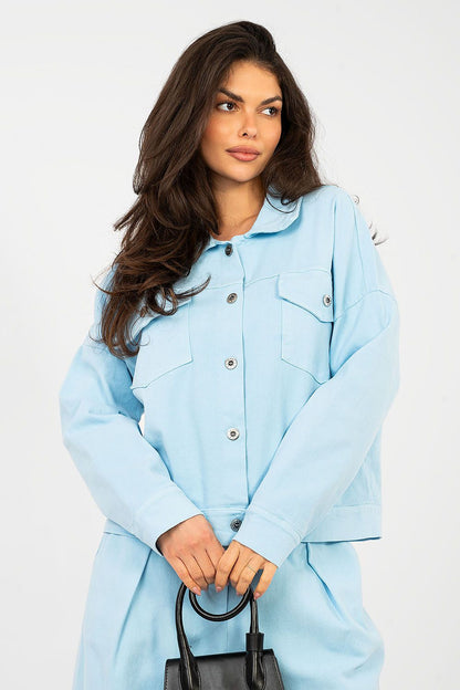   Kurtka Damska Model IT-KR-FL9568.29P Light Blue - Rue Paris 