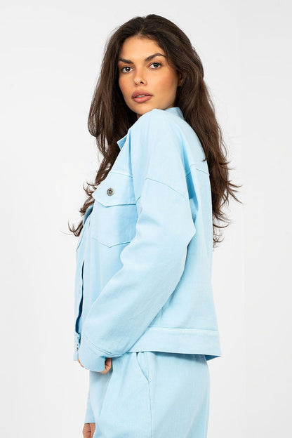   Kurtka Damska Model IT-KR-FL9568.29P Light Blue - Rue Paris 