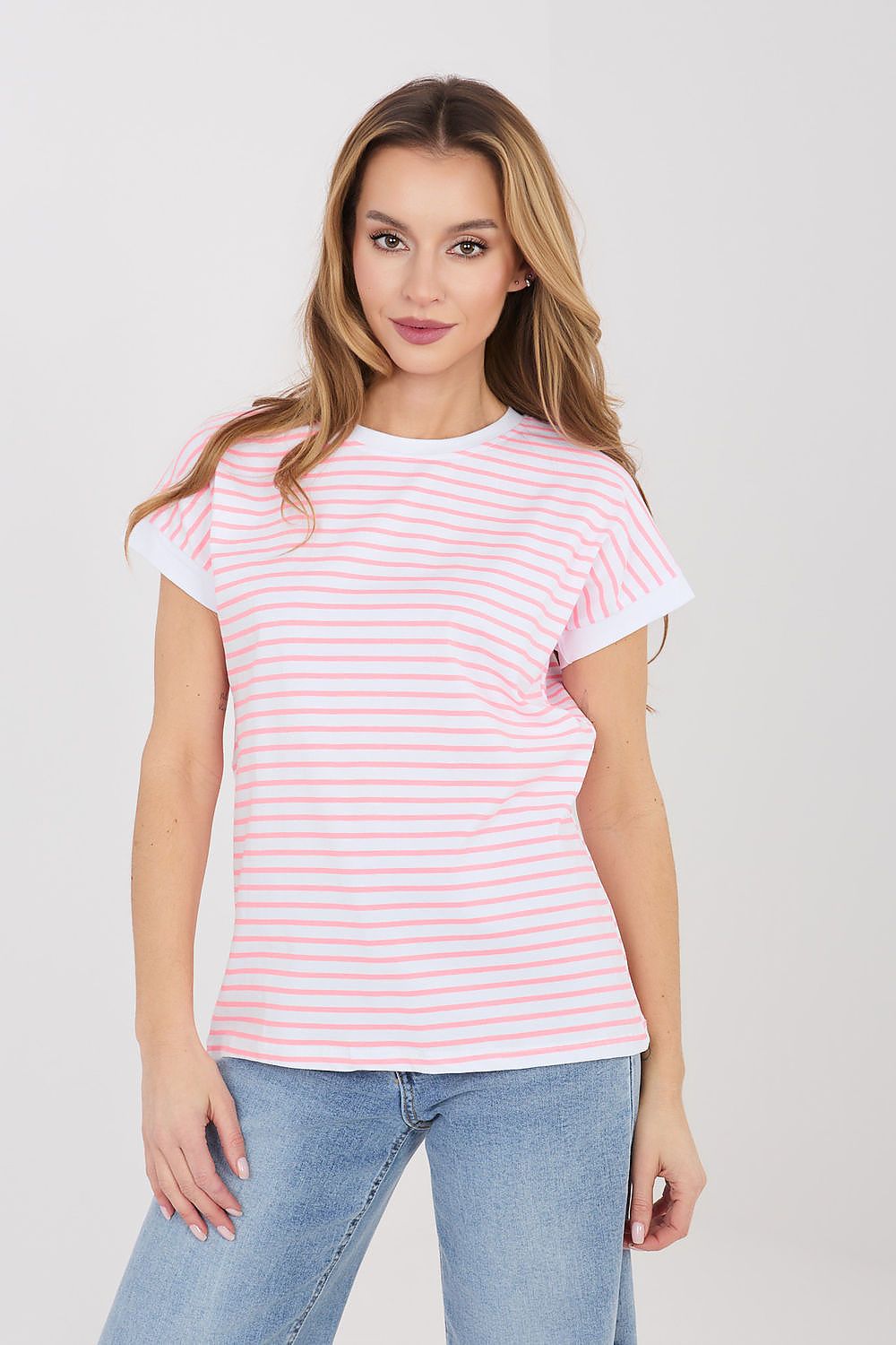   Tshirt Damski Model RV-TS-A1125.85 White/Pink - Relevance 