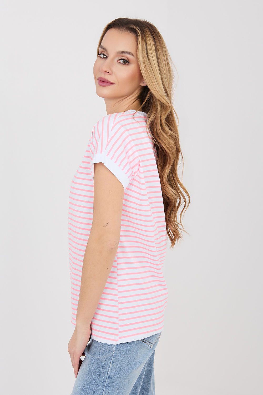  Tshirt Damski Model RV-TS-A1125.85 White/Pink - Relevance 